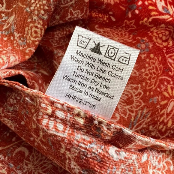 House of Harlow 1960 Josepha Floral Blouse Puff Long Sleeve Top Rust Size XS - Picture 10 of 14